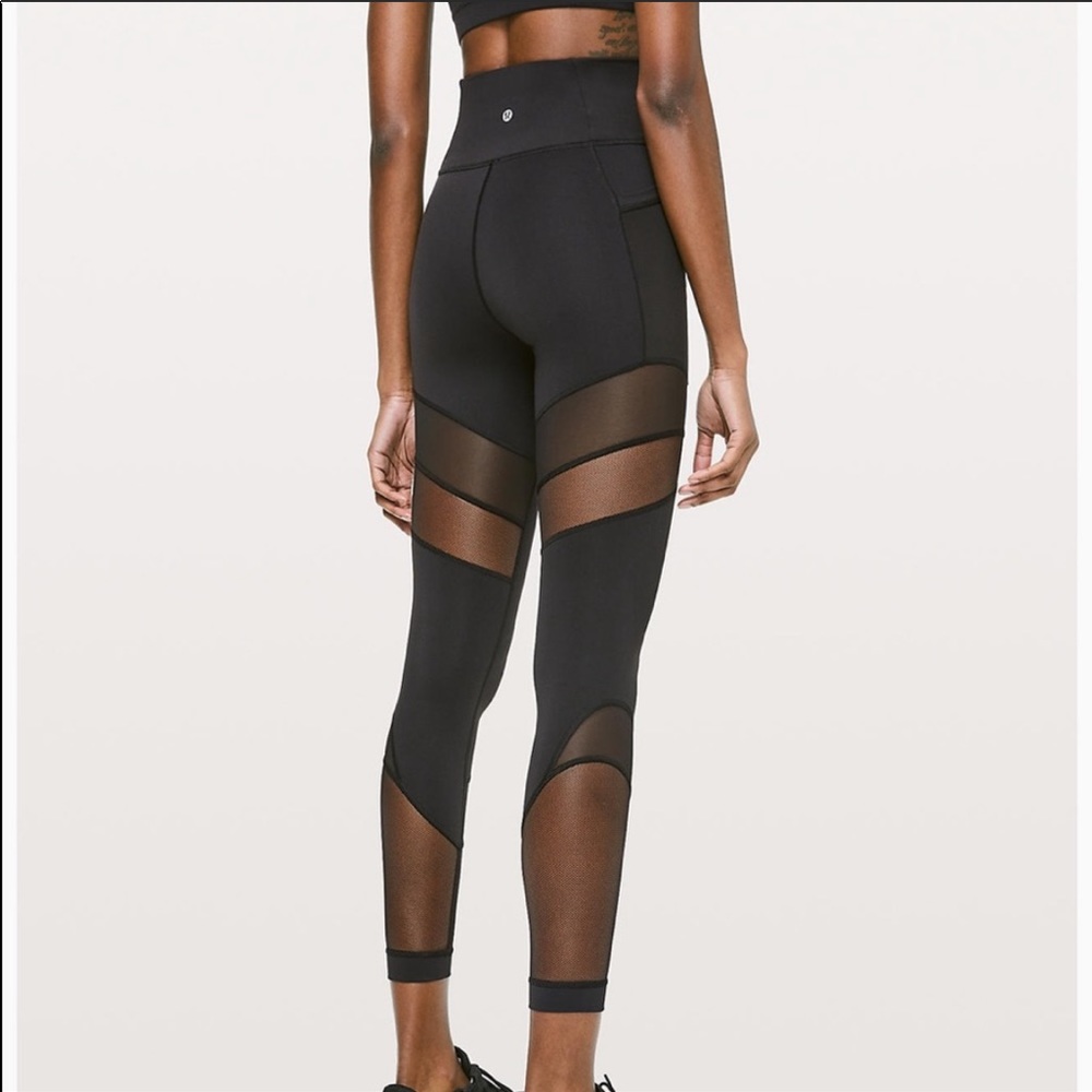 🆕 NEW!! Lululemon Black Mesh 7/8 Pant 👖😍🤗🤗 - Picture 6 of 8
